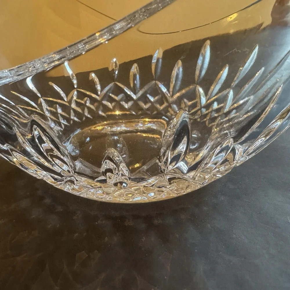 Vtg Waterford Lismore Essence Ellipse Bowl 7.5”x8.75”x5” Thick